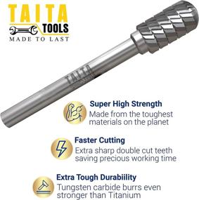 img 1 attached to 🔩 Tungsten Carbide Burr 1/4" Shank SL-4 Double Cut Die Grinder Bits and Rotary Bits - High-performance Cutting Burrs for Fordom, Dewalt, and Milwaukee Die Grinder Accessories - Ideal for Wood Carving and Metal Working