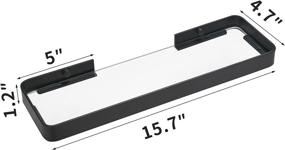 img 3 attached to Stylish Wall Mounted Tempered Glass Bathroom Shelf - 16 inch, Matte Black – Organize Your Shower Space!