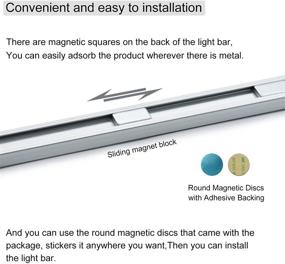 img 2 attached to 💡 Сверхяркие светодиодные полосы 6500k - 12 дюймов, магнитное крепление под шкафом с кнопкой ВКЛ/ВЫКЛ - идеально подходят для кухни, шкафа, гаража, склада, магазина - 6 штук