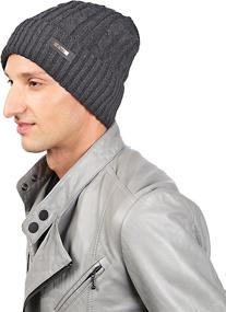 img 1 attached to Warm and Cozy Men's Winter Hat: Soft Knit Beanie Lined with Fleece