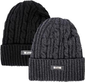 img 4 attached to Warm and Cozy Men's Winter Hat: Soft Knit Beanie Lined with Fleece