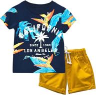 👕 kisbini california summer clothing sets for boys - stylish shirts logo