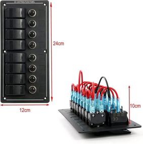 img 1 attached to ⚓️ Amarine Made AM62-PN-LB8Z: Waterproof 8 Gang Aluminium LED Rocker & Circuit Breaker Marine Boat RV Switch Panel