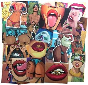 img 2 attached to 😍 47 pcs Sexy Girl Red Lip Adult Sticker Pack - Waterproof PVC Stickers for Water Bottle, Skateboard, Motorcycle, Laptop, and More - Hot Fashion Decals for Improved Style and Expression