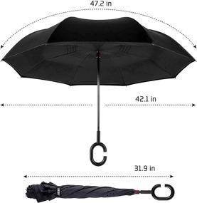 img 2 attached to Ветрозащитный перевернутый зонт C-образной формы