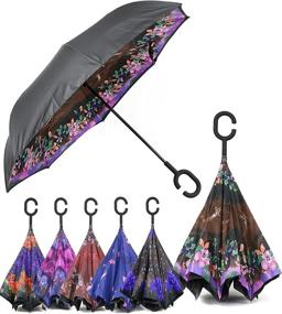 img 4 attached to Ветрозащитный перевернутый зонт C-образной формы