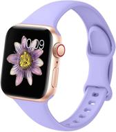 💜 treasuremax slim спортивные браслеты: совместимый ремешок для apple watch 38мм 40мм 42мм 44мм - лаванда логотип