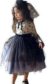 img 3 attached to Stylish NNJXD Toddler Girl Polka Dotted Ruffled Long Sleeve Tutu Party Dresses: A Multilayer Delight