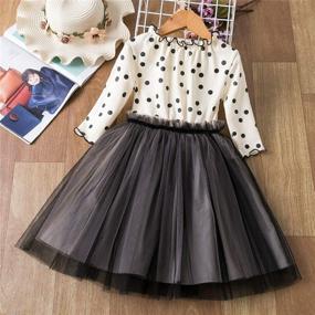 img 1 attached to Stylish NNJXD Toddler Girl Polka Dotted Ruffled Long Sleeve Tutu Party Dresses: A Multilayer Delight