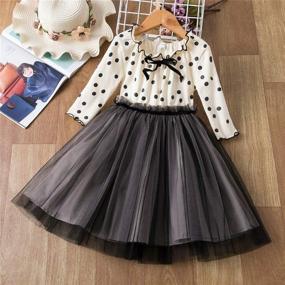 img 2 attached to Stylish NNJXD Toddler Girl Polka Dotted Ruffled Long Sleeve Tutu Party Dresses: A Multilayer Delight