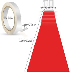 img 2 attached to 🎉 Wedding and Holiday Red Carpet Runner Rug - 55gsm Thickness with 1 Piece Carpet Tape Included - Ideal for Outdoor Events, Weddings, Christmas, Xmas, Thanksgiving, Party Hallways - 2.6 x 30 Feet (Red)
