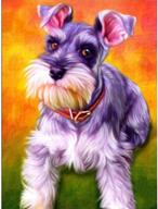 🎨 adults' diy 5d full drill round beads diamond painting kit - schnauzer cross stitch kit with diamond rhinestones embroidery - perfect christmas gifts for women and kids logo