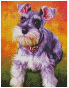 img 3 attached to 🎨 Adults' DIY 5D Full Drill Round Beads Diamond Painting Kit - Schnauzer Cross Stitch Kit with Diamond Rhinestones Embroidery - Perfect Christmas Gifts for Women and Kids