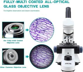 img 1 attached to 🔬 ESSLNB 1000X Microscope for Kids Students | Biological Compound Microscope with Cell Phone Adapter, Double Layer Stage, Abbe Condenser, and Slides | 40X-1000X Magnification