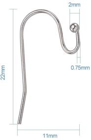 img 1 attached to 📿 Kissitty 100-Piece Platinum French Hook Ball Dot Earwires 22x11mm Dangle Earring Wires Findings: Premium Quality and Modern Style for DIY Jewelry Projects