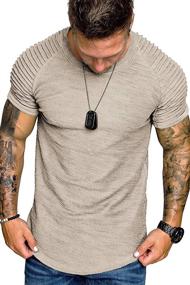 img 2 attached to 👕 COOFANDY Men's 2-Pack Fitted T-Shirts with Pleats Sleeves for Workout, Gym, and Longline Designer Tee