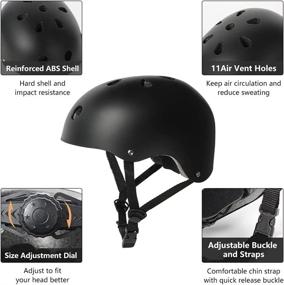 img 3 attached to 🛹 Tourdarson Skateboard Helmet: Impact Resistant, Ventilated & Adjustable for All Ages, Ideal for Various Sports Activities - Roller Skating, Cycling, Scooter, and More!