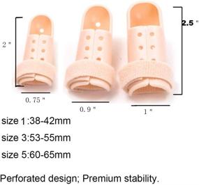 img 4 attached to Flexible Plastic Finger Splints Set - 3 Sizes: Mallet, Dip Finger Supports for Protection, Straightening & Knuckle Immobilization