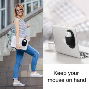 img 3 attached to 🖱️ Convenient Epessa Universal Stick-On Mouse Pouch in Black - Ideal Mouse Holder for Wireless Devices Compatible with iPad or MacBook