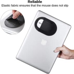 img 1 attached to 🖱️ Convenient Epessa Universal Stick-On Mouse Pouch in Black - Ideal Mouse Holder for Wireless Devices Compatible with iPad or MacBook
