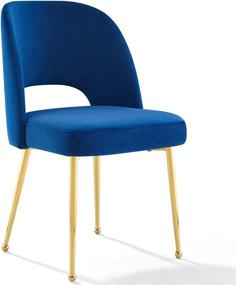 img 3 attached to 🪑 Enhance your Dining Space with Modway Rouse Performance Velvet Side Chair in Navy