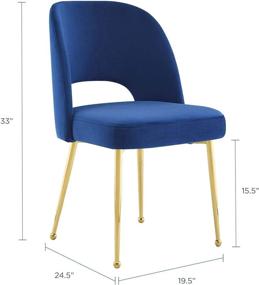 img 2 attached to 🪑 Enhance your Dining Space with Modway Rouse Performance Velvet Side Chair in Navy