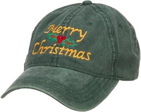 img 3 attached to 🧢 Mistletoe Embroidered Washed Dyed Cap from e4Hats.com, Perfect for Merry Christmas Celebration