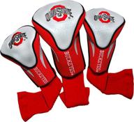 🏌️ ncaa contour golf club headcovers (3 count) by team golf - numbered 1, 3, & x - fits oversized drivers, utility, rescue & fairway clubs - enhanced club protection with velour lining logo