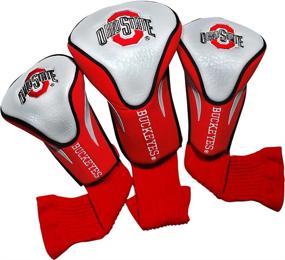 img 2 attached to 🏌️ NCAA Contour Golf Club Headcovers (3 Count) by Team Golf - Numbered 1, 3, & X - Fits Oversized Drivers, Utility, Rescue & Fairway Clubs - Enhanced Club Protection with Velour Lining