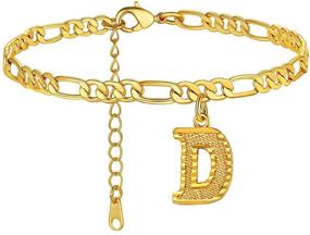 img 4 attached to GOLDCHIC JEWELRY Anklets: Personalized Waterproof 18K Gold Plated Initial Letter Ankle Bracelets for Women - Stylish and Resizable Summer Jewelry