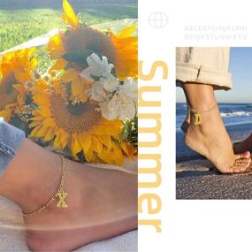 img 2 attached to GOLDCHIC JEWELRY Anklets: Personalized Waterproof 18K Gold Plated Initial Letter Ankle Bracelets for Women - Stylish and Resizable Summer Jewelry