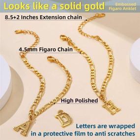 img 1 attached to GOLDCHIC JEWELRY Anklets: Personalized Waterproof 18K Gold Plated Initial Letter Ankle Bracelets for Women - Stylish and Resizable Summer Jewelry