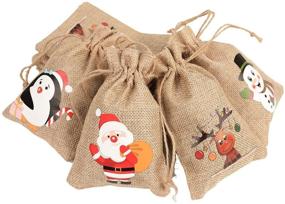 img 1 attached to 🎁 DIYASY Christmas Burlap Gift Bags: 36 Pcs of Festive Goodie Treat Bags with Drawstrings for Xmas and New Year Party Delights