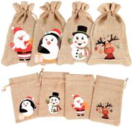 🎁 diyasy christmas burlap gift bags: 36 pcs of festive goodie treat bags with drawstrings for xmas and new year party delights logo