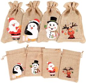 img 4 attached to 🎁 DIYASY Christmas Burlap Gift Bags: 36 Pcs of Festive Goodie Treat Bags with Drawstrings for Xmas and New Year Party Delights