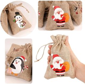 img 3 attached to 🎁 DIYASY Christmas Burlap Gift Bags: 36 Pcs of Festive Goodie Treat Bags with Drawstrings for Xmas and New Year Party Delights