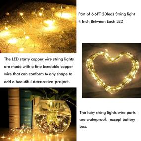 img 2 attached to 🌟 SuperDecor 12 Pack Battery Operated Fairy Lights - 20 LED Copper Wire String Lights, Waterproof Firefly Moon Lights for Wedding Centerpiece Tree Decoration - 6.5Ft Warm White