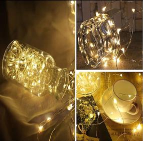 img 1 attached to 🌟 SuperDecor 12 Pack Battery Operated Fairy Lights - 20 LED Copper Wire String Lights, Waterproof Firefly Moon Lights for Wedding Centerpiece Tree Decoration - 6.5Ft Warm White