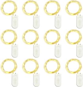 img 3 attached to 🌟 SuperDecor 12 Pack Battery Operated Fairy Lights - 20 LED Copper Wire String Lights, Waterproof Firefly Moon Lights for Wedding Centerpiece Tree Decoration - 6.5Ft Warm White