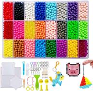 6000 beads 5mm water magic fuse beads refill pack - 24 color handmade diy accessories set, non-iron with learn & create water-based art logo