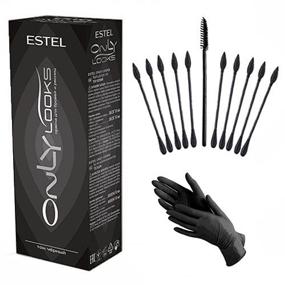 img 2 attached to ESTEL Professional Eyebrow Eyelash Tint Dye Kit (Black) with Cotton Swabs Set - Ideal for Makeup Artists