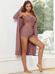 img 1 attached to SheIn Womens Pajama Cardigan Shorts Women's Clothing