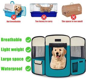 img 3 attached to Autokcan Dog Playpen: Waterproof Portable Foldable Pet Tent for Small/Medium Dogs & Cats, Indoor/Outdoor Use, Includes Collapsible Travel Bowl