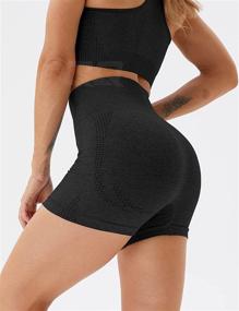 img 3 attached to 🩳 Premium Tummy Control Seamless Yoga Shorts for Women - High Waist, Push-Up, Elasticized Compression Hot Pants