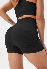 img 1 attached to 🩳 Premium Tummy Control Seamless Yoga Shorts for Women - High Waist, Push-Up, Elasticized Compression Hot Pants
