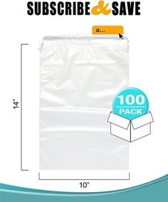 img 2 attached to 👞 APQ Travel Shoe Bags 10x14 - Pack of 100 Clear Drawstring Backpacks, 2 mil Thickness - Plastic Shoe Bags for Storage with Double Cotton Draw Strings - Shoe Dust Bags