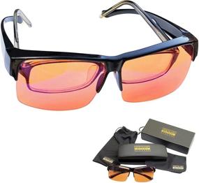 img 4 attached to 👓 Sleep Better at Night with Blue Light Blocking Glasses - Fits Over Reading Glasses - Reduce Insomnia, Migraine, Eye Strain - Orange Anti Glare Lens - Blue Filter Computer Glasses for Men, Women, Gaming