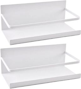 img 4 attached to 🧂 Kulmeo White Magnetic Spice Rack Shelf for Refrigerator - 2 Pack