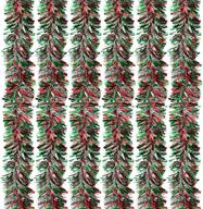 🎄 juvale 6-pack christmas tinsel garland - multicolored sparkling hanging decoration - festive décor for xmas & more - 5.5 x 112 inches logo