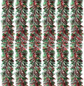 img 4 attached to 🎄 Juvale 6-Pack Christmas Tinsel Garland - Multicolored Sparkling Hanging Decoration - Festive Décor for Xmas & More - 5.5 x 112 Inches
